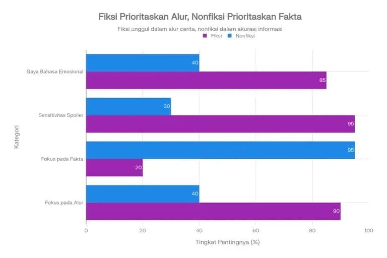 Perbandingan Review Buku Fiksi vs Nonfiksi